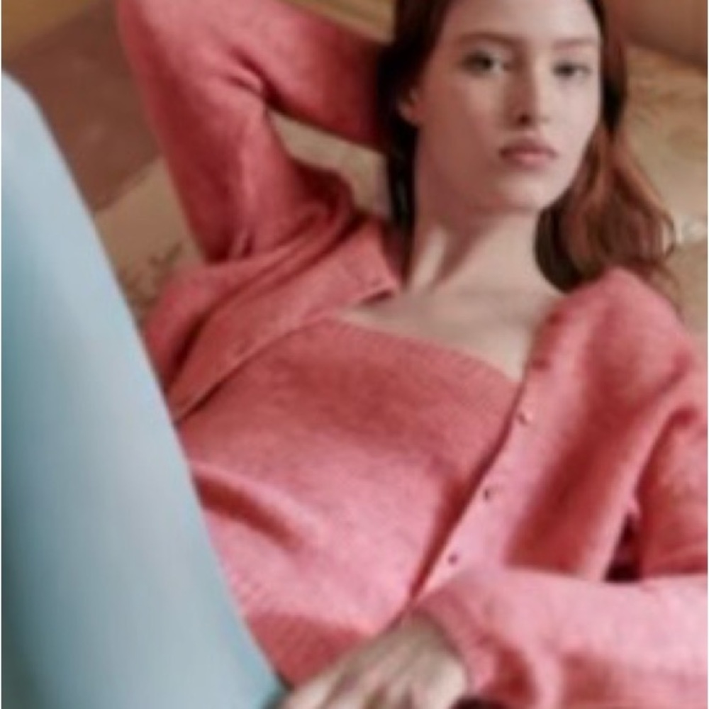Sezane Leonora Cardigan Mottled Pink - Size XXS
